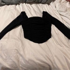 Abercrombie corset long sleeve, black, sheer long sleeves, great condition